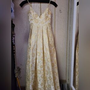 Elegant Floral Gold Gown